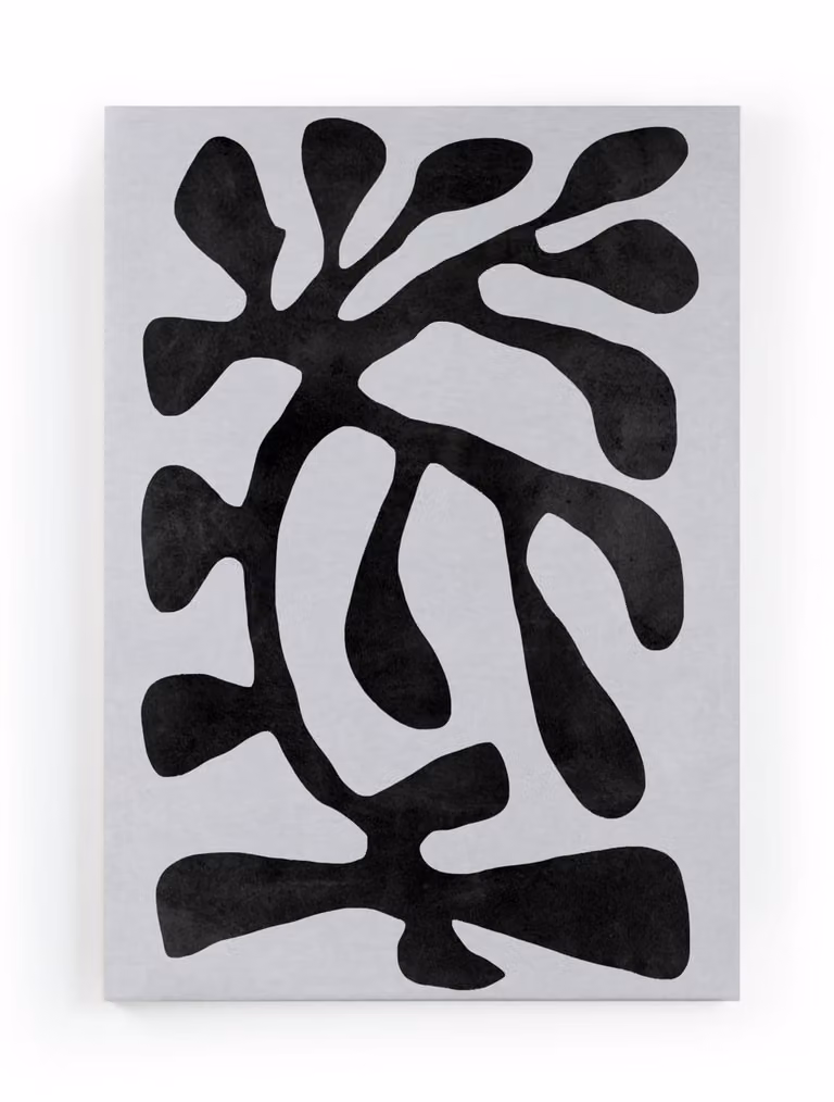 Lienzo Arrecife de Surdic con diseño abstracto y naturaleza en colores gris y multicolor, An: 60 cm, Al: 40 cm