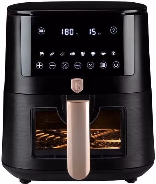 Freidora de aire digital Berlingerhaus Black Rose Collection BH-9488, 5 l, negro