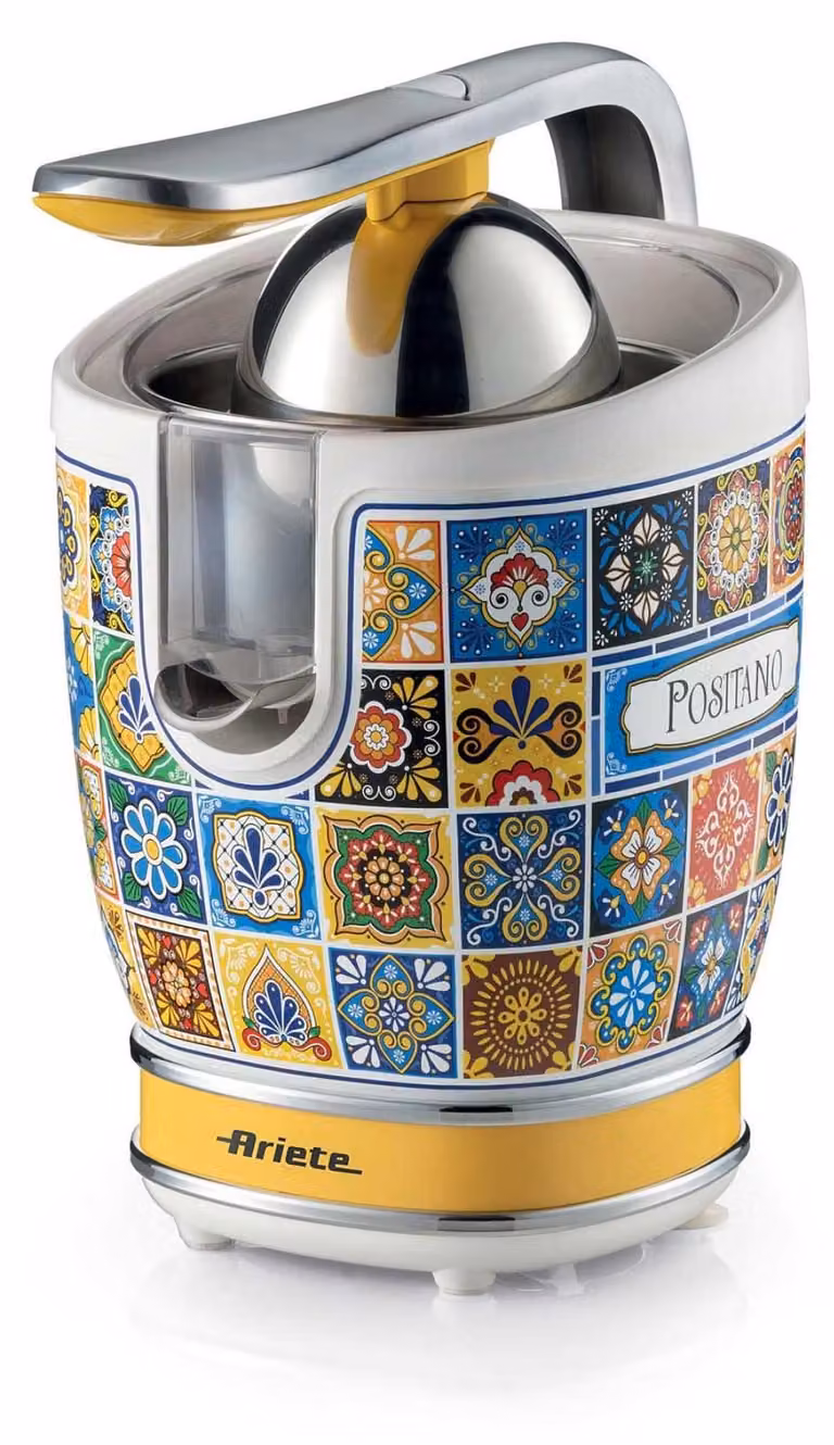 Exprimidor de cítricos Ariete Positano multicolor con detalles en amarillo y azul