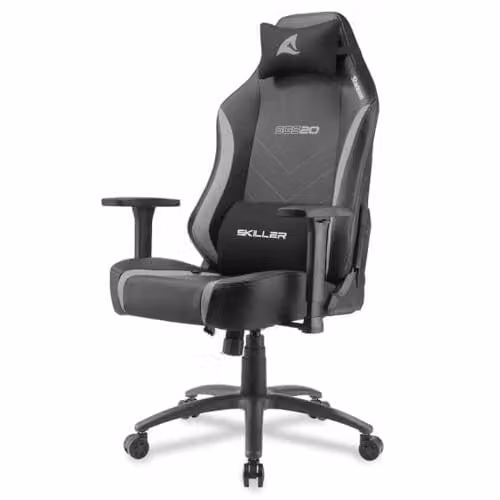 Silla gaming Sharkoon SKILLER SGS20 en negro y gris con acabado en cuero sintético