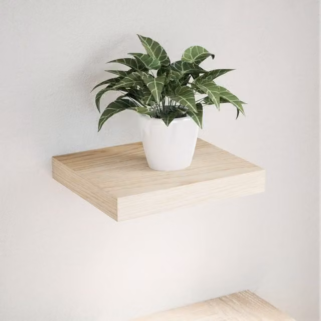 Estante flotante de pared vidaXL en madera de roble y metal, color gris, An/P/Al: 23,5 x 23 x 4 cm