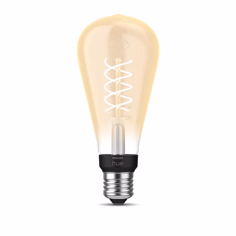 Bombilla Inteligente Philips Hue Filamento White St72 Edison LED E27 Transparente con Bluetooth