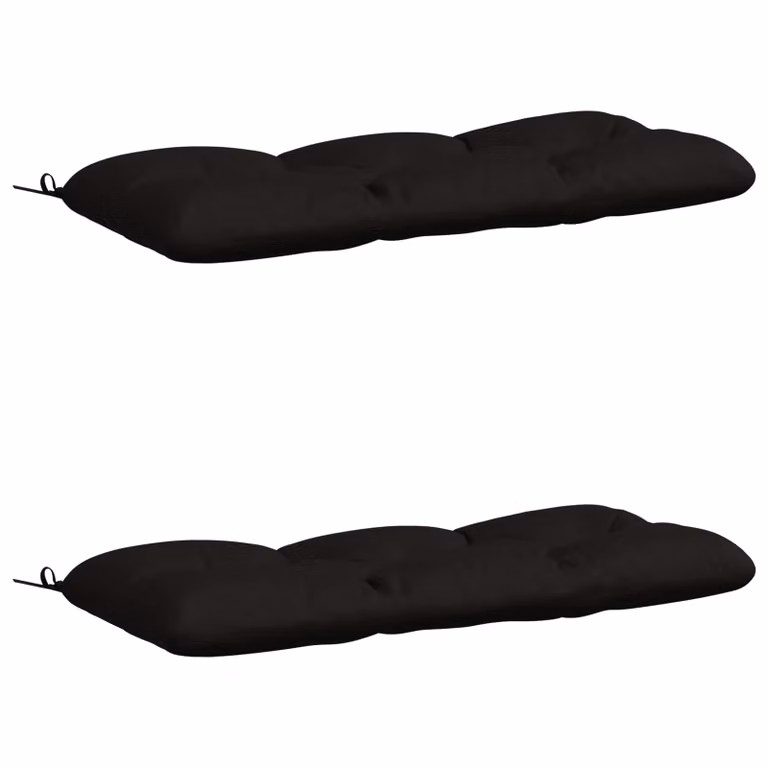 Set de 2 cojines para banco vidaXL VIANEN negros de poliéster con fundas lavables y resistentes a los rayos UV