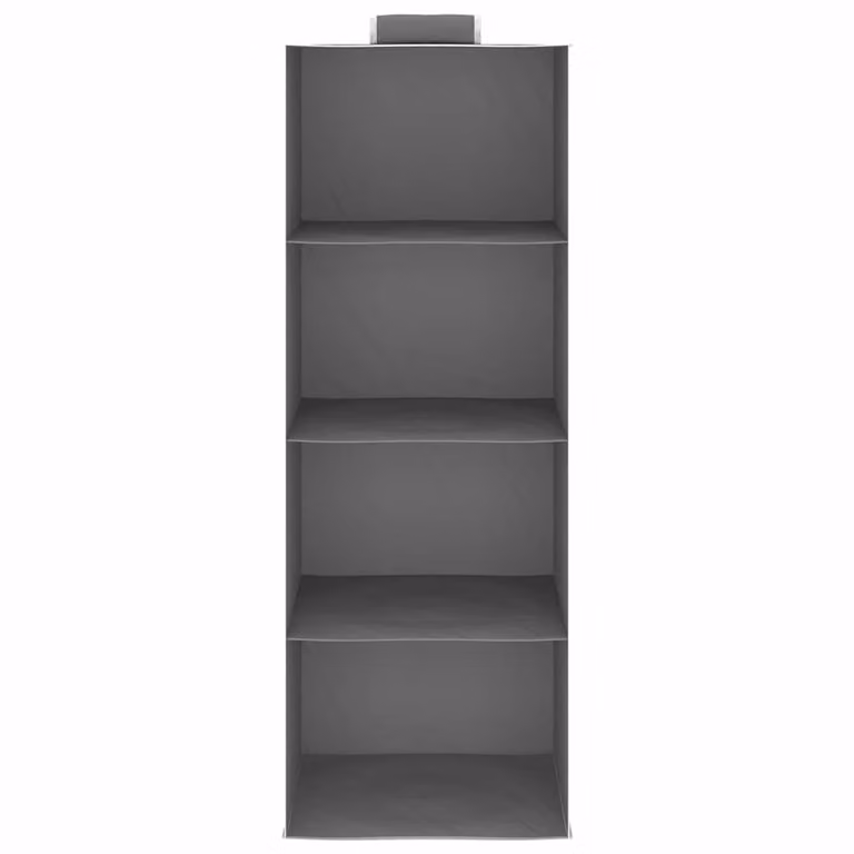 Pack de 2 organizadores de armario colgantes vidaXL con 4 estantes de tela en gris y blanco