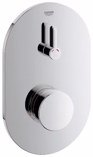 Grifo de ducha mural Grohe EuroSmart Cosmopolitan 36321000 con cierre automático y ahorro de agua, acabado cromado