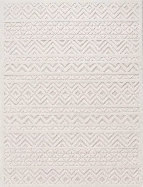 Alfombra Livornia para interior y exterior, diseño geométrico moderno, color beige, An/P: 60 x 100 cm