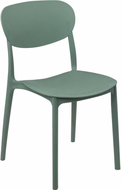 Silla apilable de plástico 5five en color verde mate para hogar o cocina
