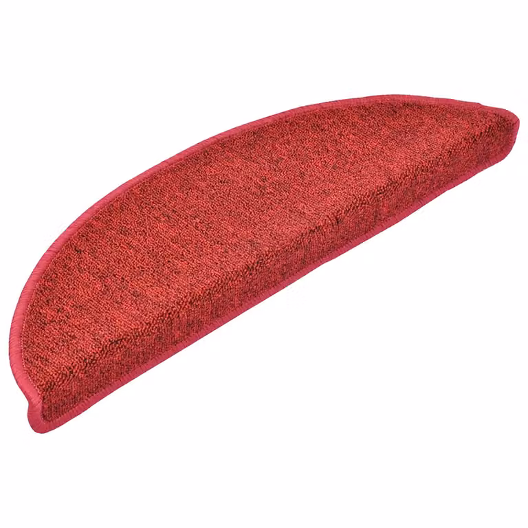 Pack de 30 felpudos para escaleras semicirculares vidaXL rojos de polipropileno, antideslizantes y lavables en máquina, An/P/Al: 56 x 17 x 3 cm