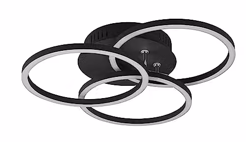 Lámpara de techo LED RL Live Your Light modelo Ring en color negro con mando a distancia y regulable