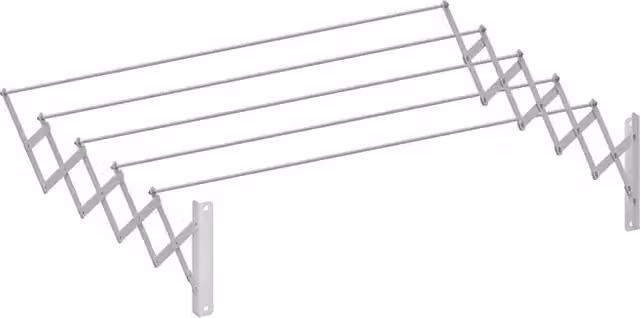 Tendedero de pared extensible Cuncial de metal en color blanco, Ancho: 100 cm