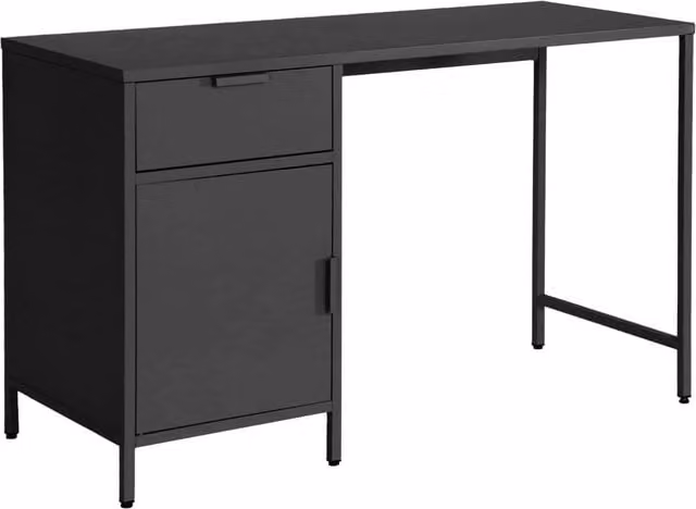 Escritorio de ordenador industrial SWEEEK en metal negro, An/P/Al: 120 x 50 x 75 cm