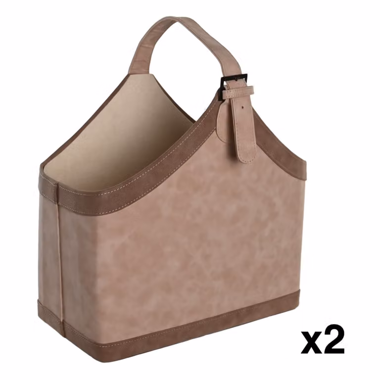 Conjunto de 2 revisteros NIYLO en plástico color rosa An/P/Al: 40 x 19 x 50 cm