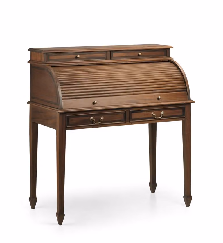 Escritorio de secretaria vintage MOYCOR de madera color caoba, Ancho: 103 cm