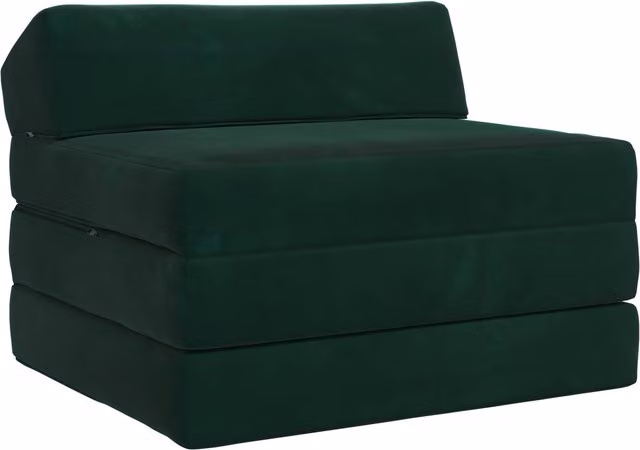 Sofá cama plegable de terciopelo verde vidaXL An/P/Al: 200 x 70 x 10 cm