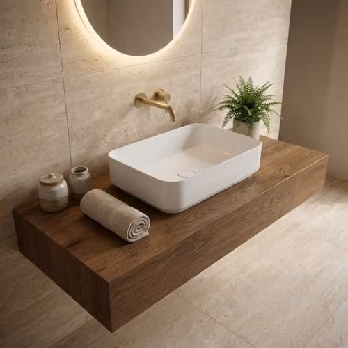 Lavabo de apoyo rectangular Noemi de Ceramica Dolomite en cerámica blanca, An/P/Al: 64 x 38,5 x 17 cm
