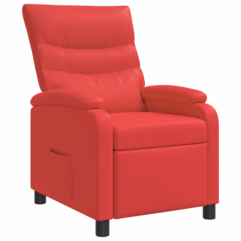 Sillón relax reclinable vidaXL en color rojo con tapicería de cuero sintético y estructura mixta