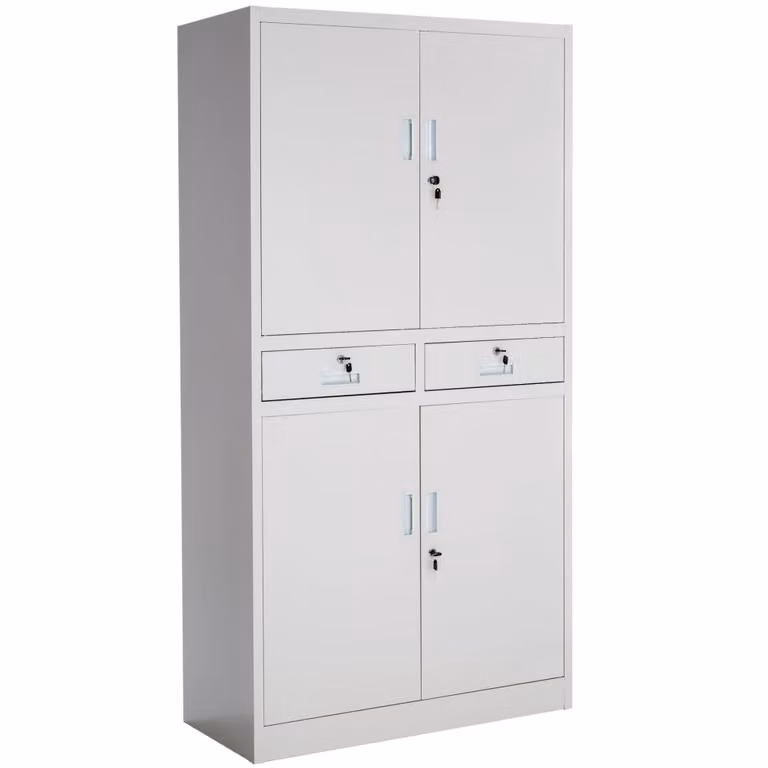 Armario archivador de acero TecTake con puertas, cajones internos y cerradura, color gris, An/P/Al: 80 x 40 x 180 cm