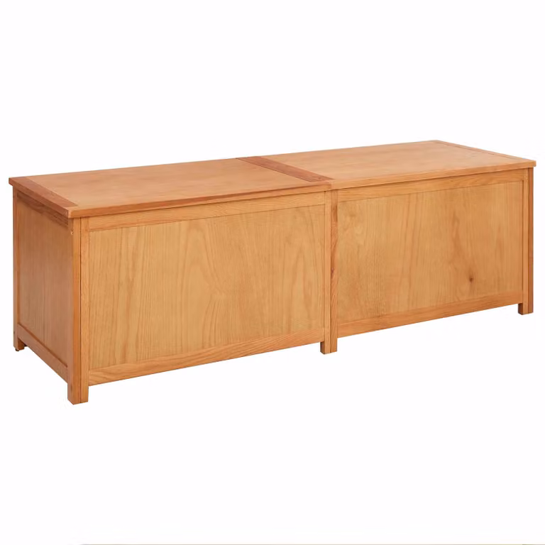 Caja de almacenamiento de madera de roble sólido vidaXL en color marrón estilo rústico An/P/Al: 150 x 45 x 45 cm