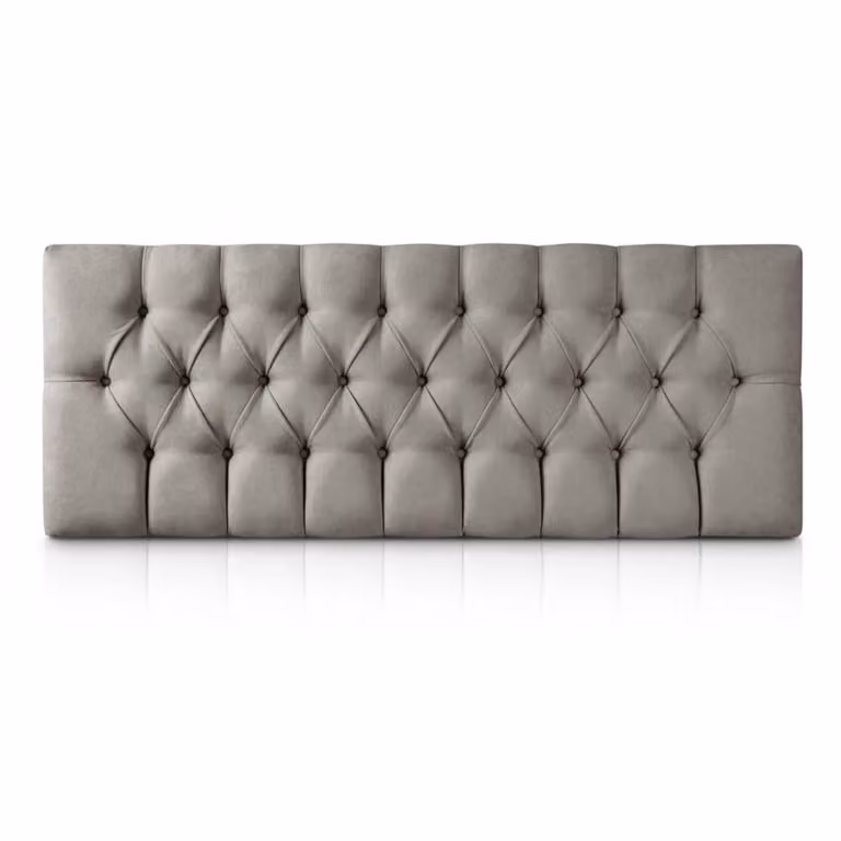 Cabecero acolchado Morfeo estilo Chesterfield en gris antracita, An/Al: 145 x 60 cm