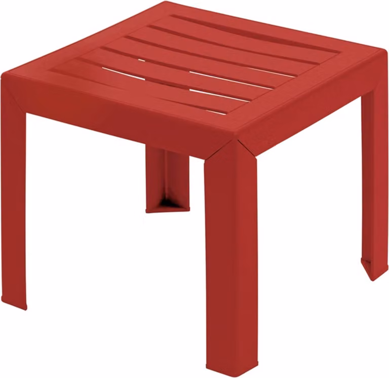 Mesa auxiliar Grosfillex Miami de color rojo con diseño moderno y resistente a la intemperie, An/P/Al: 40 x 40 x 41 cm