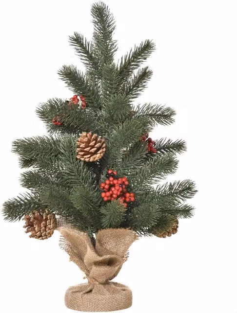 Árbol de Navidad de mesa NORTHIX con bayas rojas y piñas, color verde y multicolor, Altura: 50 cm