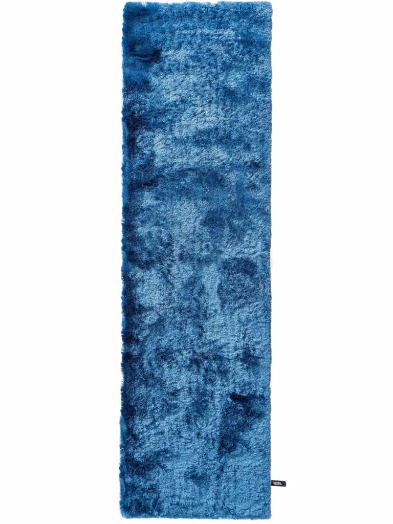 Alfombra de pelo largo Benuta en color azul, diseño moderno y rectangular, An/P: 80 x 300 cm