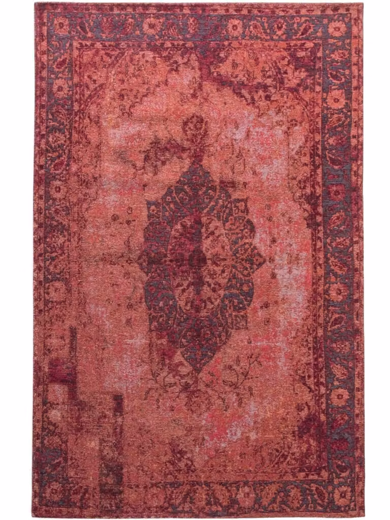 Alfombra de tejido plano Benuta en color rojo con diseño patchwork y estilo clásico, An/P: 290 x 400 cm