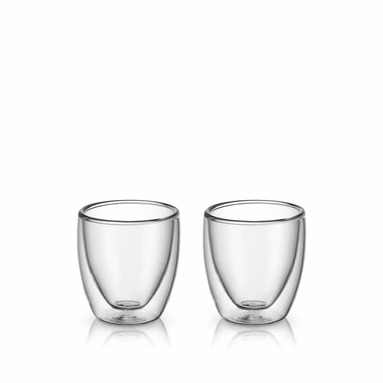 Set de 2 vasos de espresso KULT de WMF, de doble pared y cristal transparente