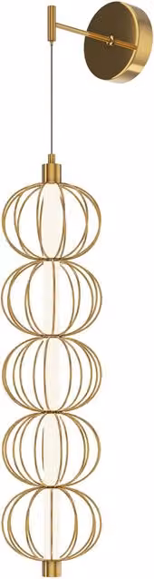 Aplique de pared LED Golden Cage de Maytoni en metal dorado con bombilla incluida