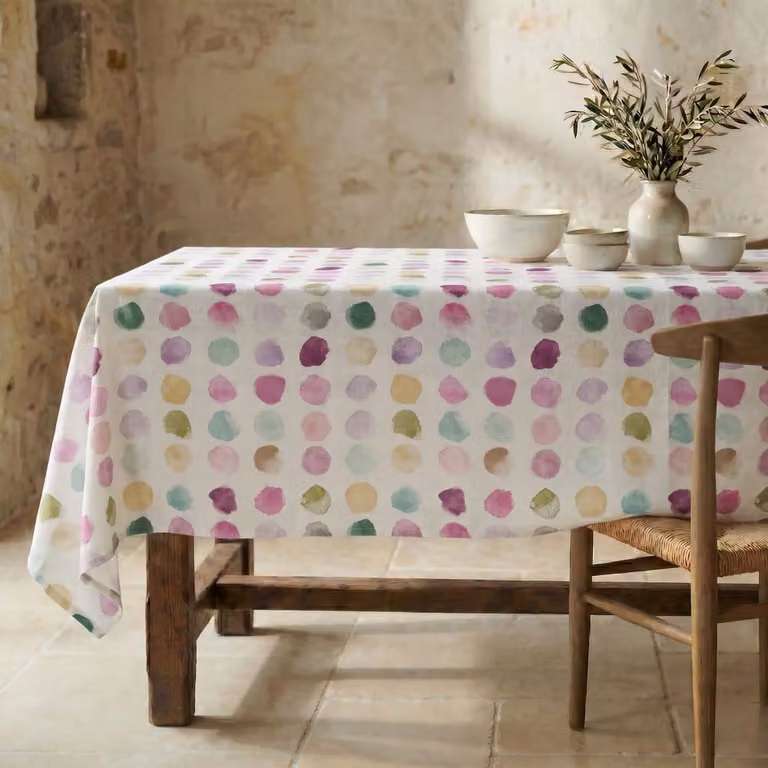 Mantel antimanchas Muare Home de algodón orgánico multicolor An/P: 250 x 155 cm