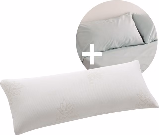 Pack de almohada viscoelástica y funda aqua de Donegal Collections, 90 cm