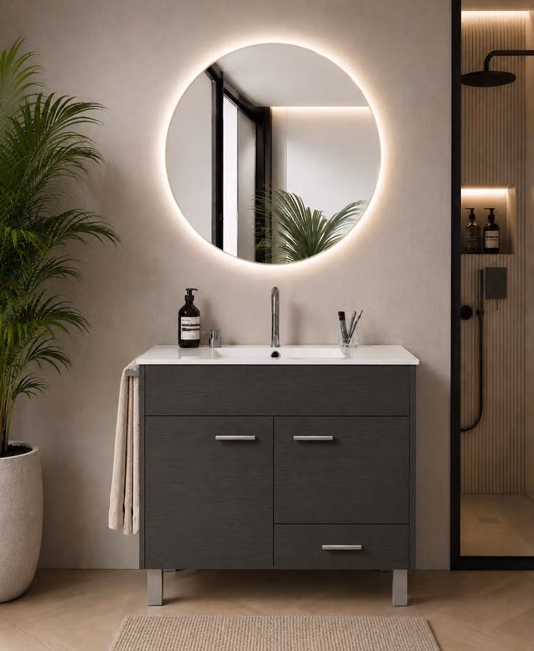 Mueble de baño con lavabo ORIGEN BATH SAMOS color grafito An/P/Al: 60 x 35 x 82 cm