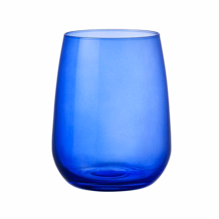Juego de 6 vasos altos de vidrio Bormioli Rocco color azul cobalto de 430 ml