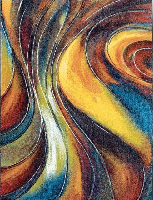 Alfombra Horizon multicolor de diseño abstracto y moderno para salón, An/P: 120 x 170 cm