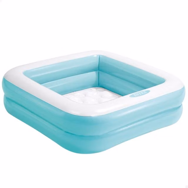 Piscina hinchable Intex cuadrada para bebés en colores verde, rosa y turquesa, An/P/Al: 85 x 85 x 23 cm