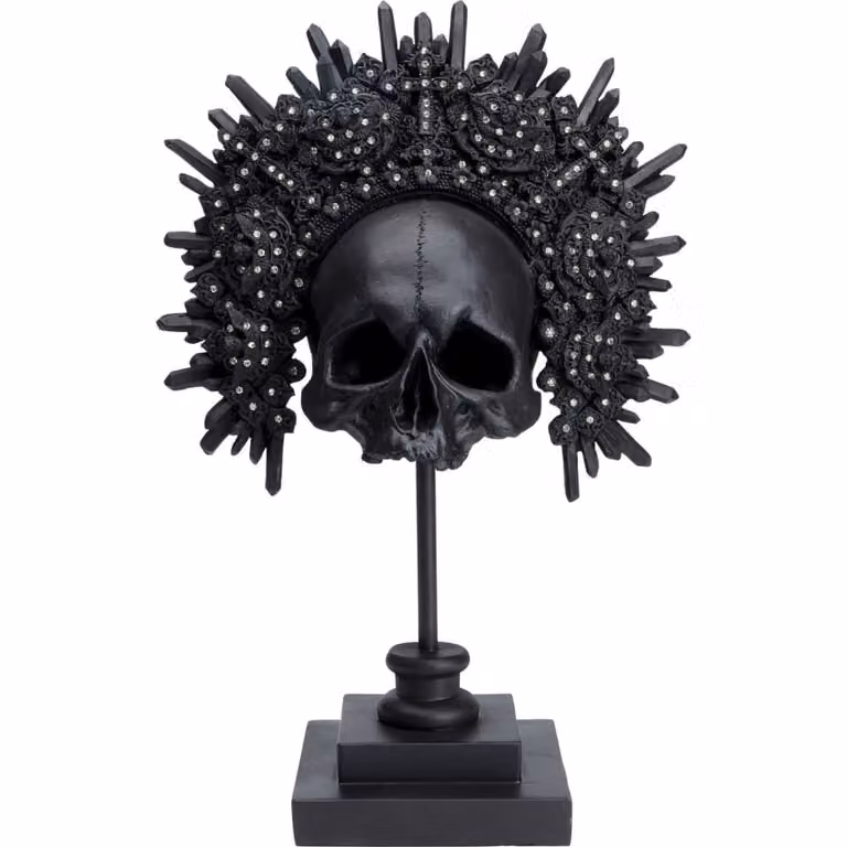 Estatuilla con corona de Kare Design en color negro para decoración de mesa, Altura: 49 cm