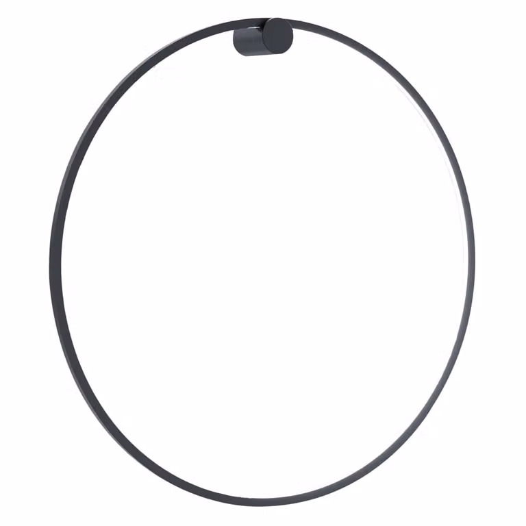 Aplique de pared LED Saturno de Milagro para baño o salón, diseño de anillo moderno en metal, Diámetro: 80 cm, 46W, disponible en negro o dorado/latón