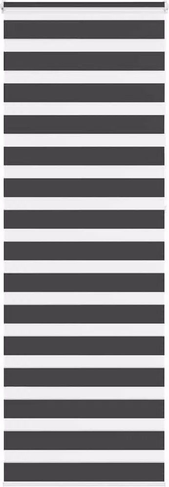 Estor cebra Syfax negro de poliéster con diseño day-night, An/Al: 75 x 230 cm, Ancho de tejido: 70,9 cm