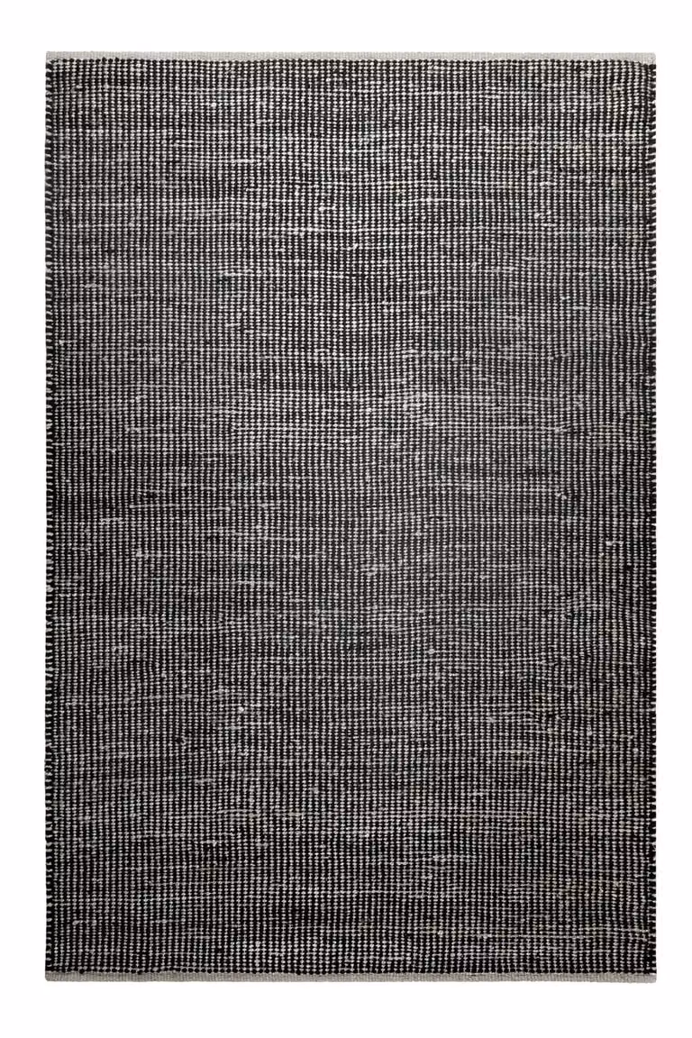Alfombra kilim moderna Green Loop tejida a mano en algodón, yute y lana, color negro y gris, An/P: 130 x 190 cm