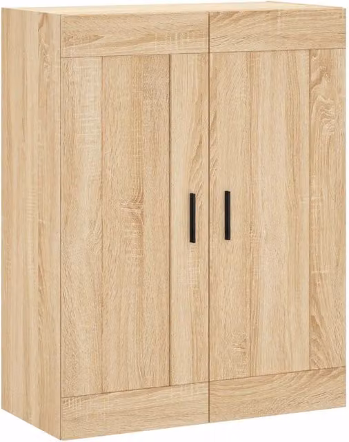 Armario de pared moderno HELLOSHOP26 en madera de roble con puertas batientes, An: 69,5 cm, P: 34 cm, Al: 90 cm