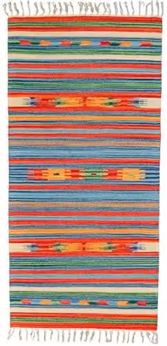 Alfombra Kilim Galleriafarah1970 hecha a mano, reversible, 100% algodón, multicolor, An/P: 90 x 60 cm