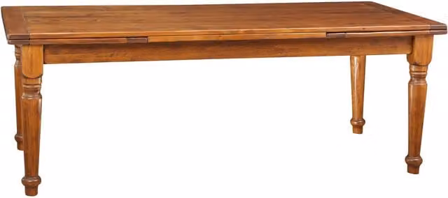Mesa de comedor extensible Biscottini de madera maciza de estilo country en color marrón An/P/Al: 220 x 100 x 80 cm