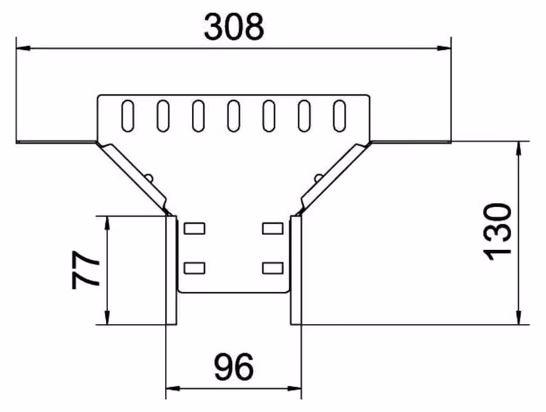 Conector de conexión para canal de cables OBO RAA 610 FS en acero inoxidable