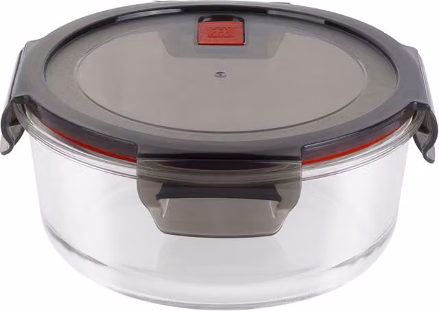 Recipiente de almacenaje hermético redondo Gusto de Zwilling en cristal de borosilicato transparente, apto para microondas y congelador