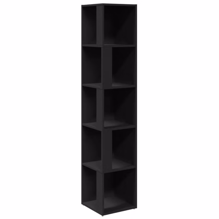 Mueble de esquina Maison Chic en madera contrachapada negro mate An/P/Al: 33 x 33 x 164,5 cm