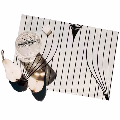 Juego de 2 manteles individuales americanos Produce Shop diseño Art Deco blanco lavables An/P: 42 x 30 cm