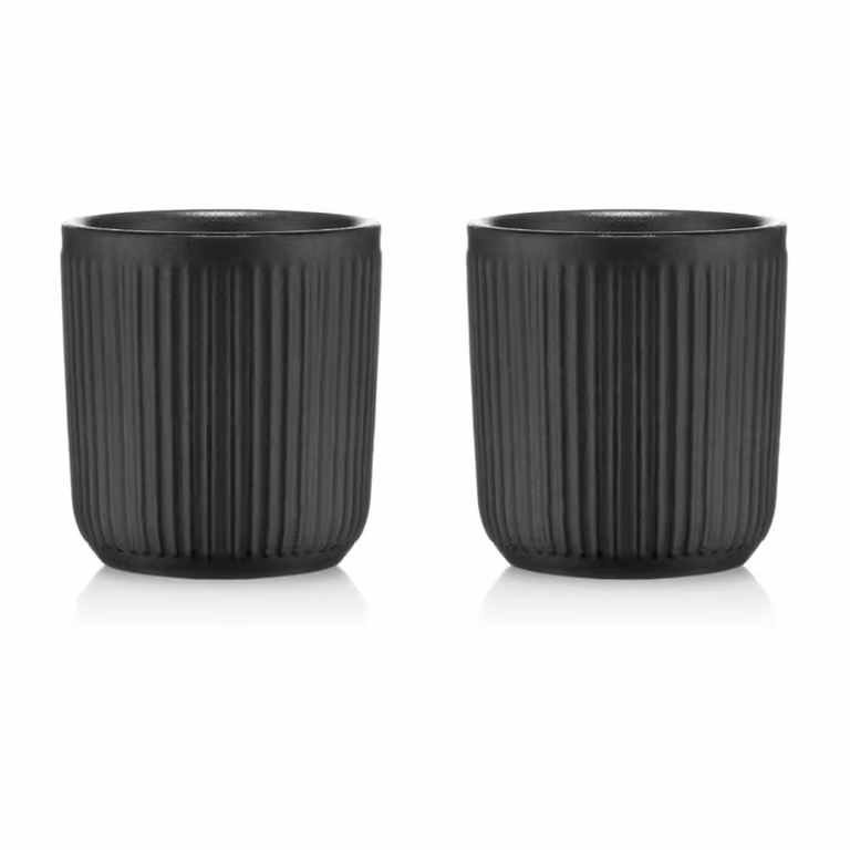 Juego de 2 tazas de espresso de doble pared Bodum Douro en porcelana color negro de 100 ml