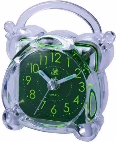 Reloj Despertador Digital Ladydoc Crystal Bombata Verde Transparente con Función Snooze e Iluminación