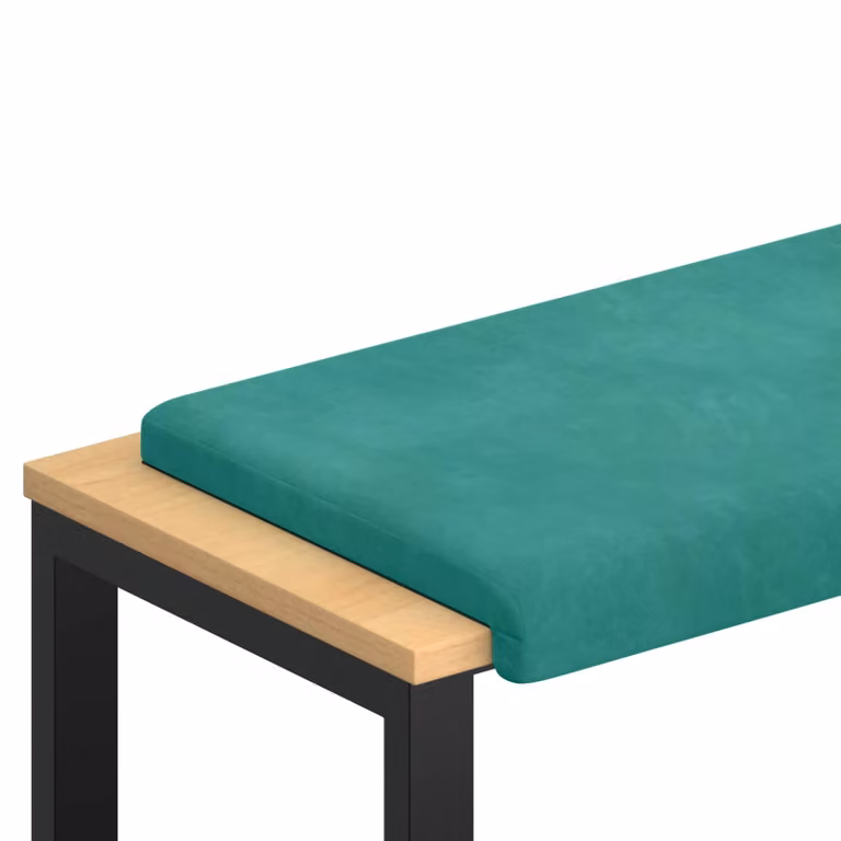 Cojín de banco rectangular de terciopelo vidaXL en color turquesa con base antideslizante y Profundidad: 35 cm