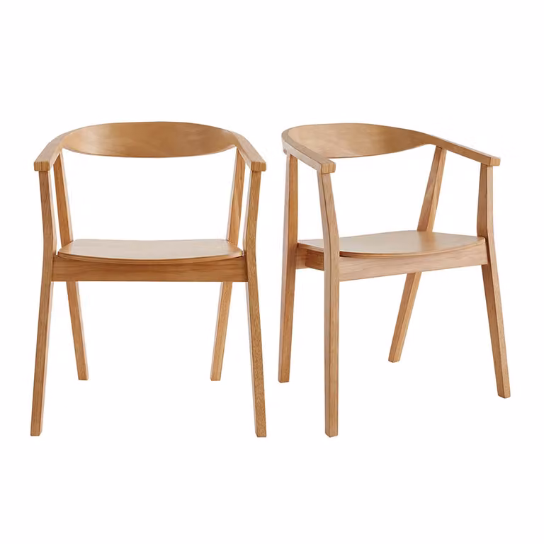 Set de 2 sillas nórdicas de madera BAHIA de Miliboo en color marrón